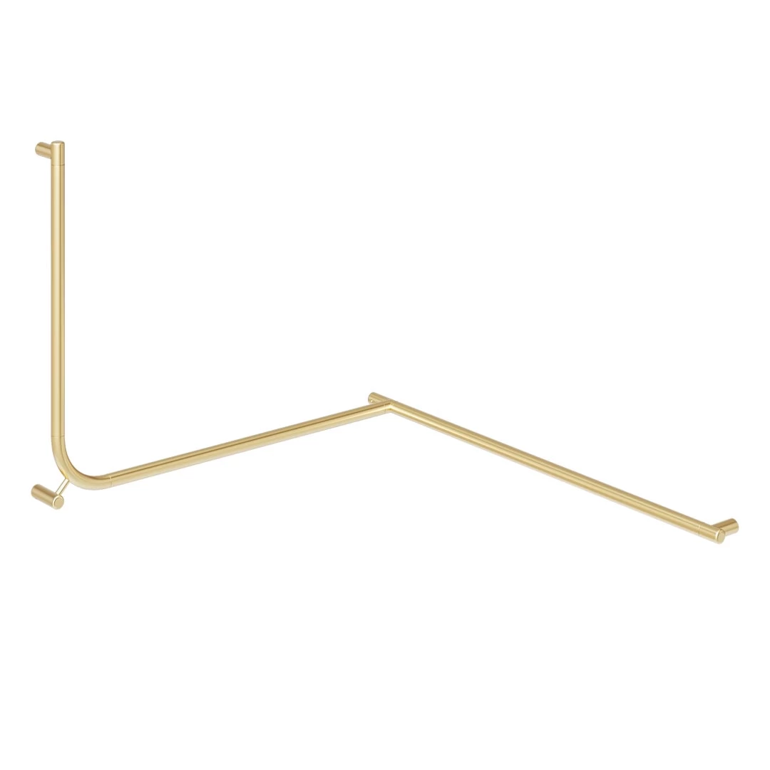 Aliro Accessible 90° Continuous Grab Rail - Brushed Brass 1 Aliro Accessible 90° Continuous Grab Rail - Brushed Brass