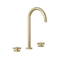 Cross Assembly Bench-Mounted Set - Brushed Brass