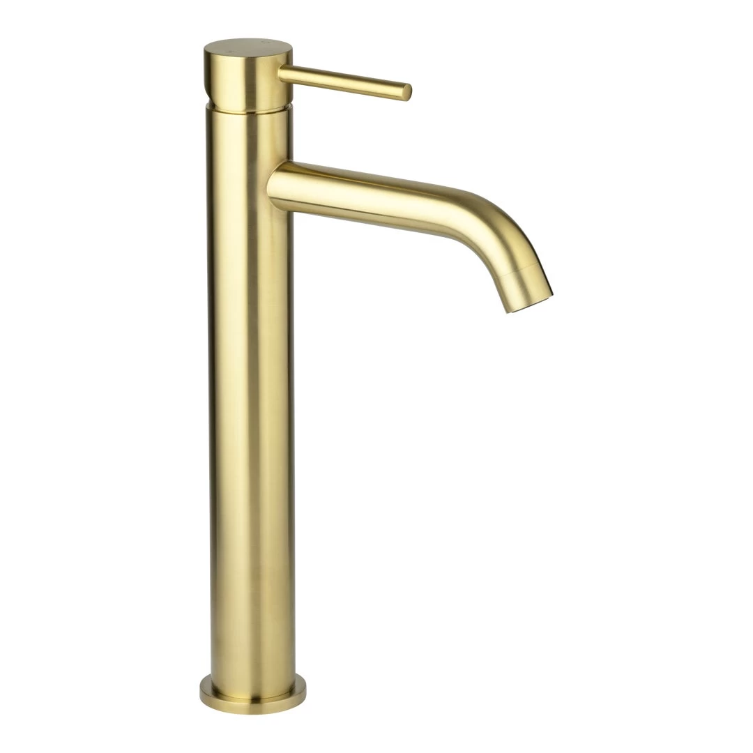 Elysian Extended Basin Mixer - Brushed Brass 1 Elysian Extended Basin Mixer - Brushed Brass
