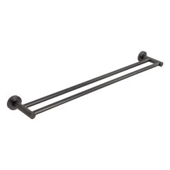 Elysian Double Towel Rail - Brushed Gunmetal