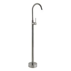 Elysian Floor Mounted Basin/Bath Filler With Mixer - Brushed Nickel