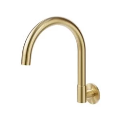 Gooseneck Wall-Mounted Swivel Spout - Brushed Brass