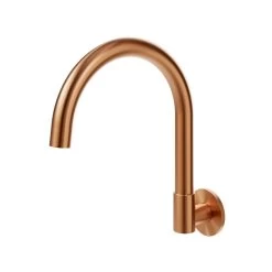 Gooseneck Wall-Mounted Swivel Spout - Brushed Copper