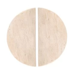 Travertine Half Moon Entry Door Pull (Pair)