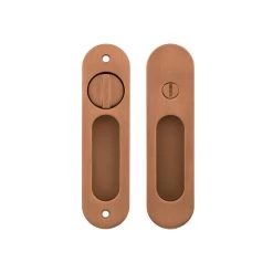 Leroy Sliding Door Privacy Set - Brushed Copper