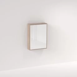 Myra 1 Door Mirror Cabinet 600mm - White Ash Oak