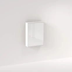 Myra 1-Door Mirror Cabinet 600mm - Matte White 2PAC