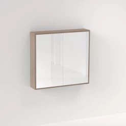 Myra 2-Door Mirror Cabinet 864mm - Pure Oak