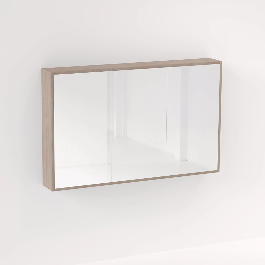 Myra 3-Door Mirror Cabinet 1278mm - Pure Oak 1 Myra 3-Door Mirror Cabinet 1278mm - Pure Oak