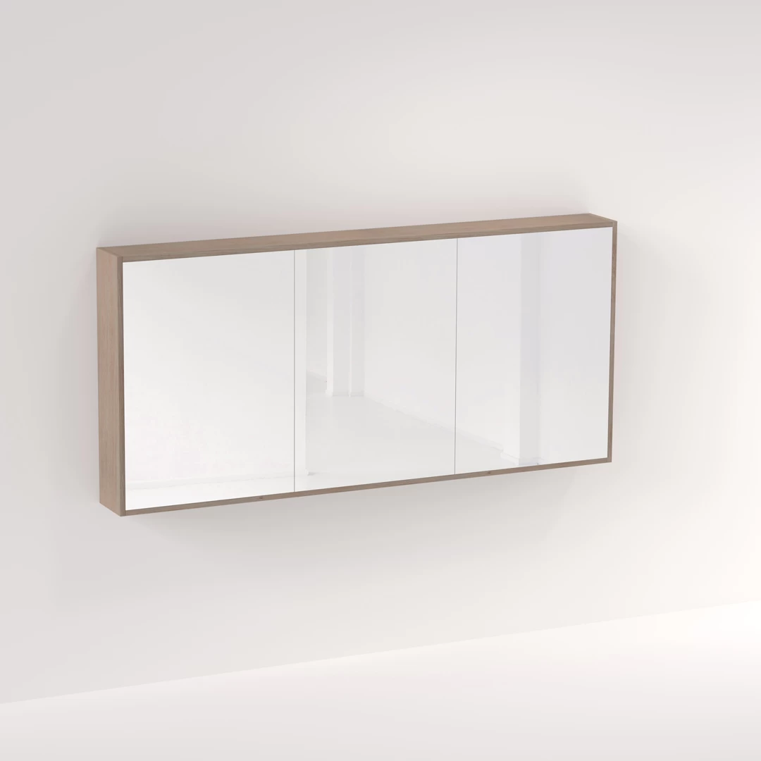 Myra 3-Door Mirror Cabinet 1728mm - Pure Oak 1 Myra 3-Door Mirror Cabinet 1728mm - Pure Oak