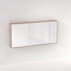 Myra 3 Door Mirror Cabinet 1728mm - White Ash Oak
