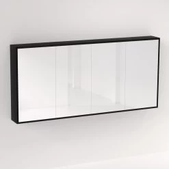 Myra 4 Door Mirror Cabinet 1692mm - Black Oak