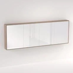 Myra 4-Door Mirror Cabinet 2292mm - Pure Oak