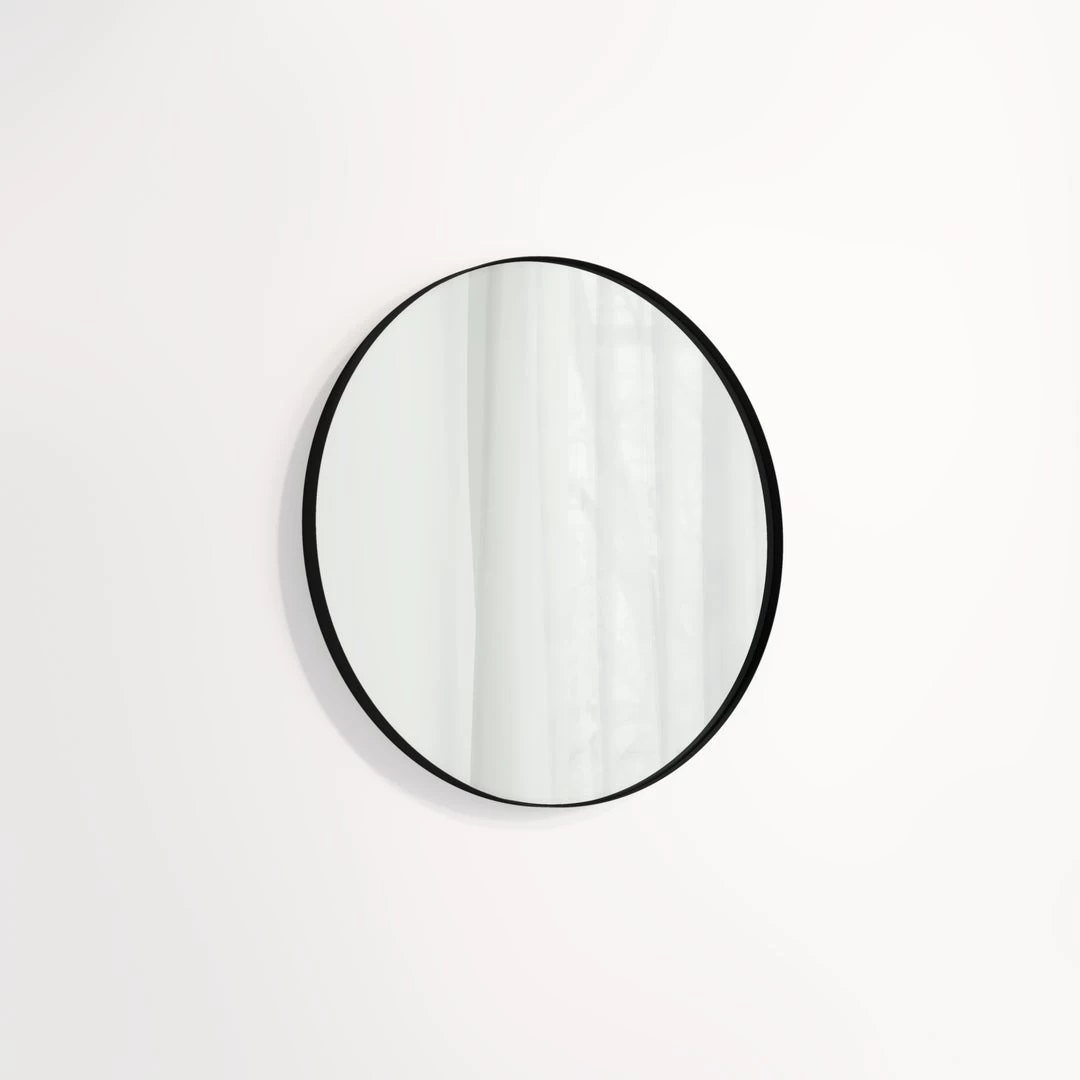 Round Mirror 600mm - Matte Black 1 Round Mirror 600mm - Matte Black