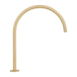 Thin Bench Mounted Spout - Brushed Brass