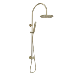 Elysian Gooseneck Shower Rail Set - Brushed Brass