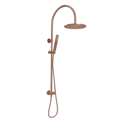 Elysian Gooseneck Shower Rail Set - Brushed Copper