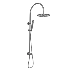 Elysian Gooseneck Shower Rail Set - Brushed Gunmetal