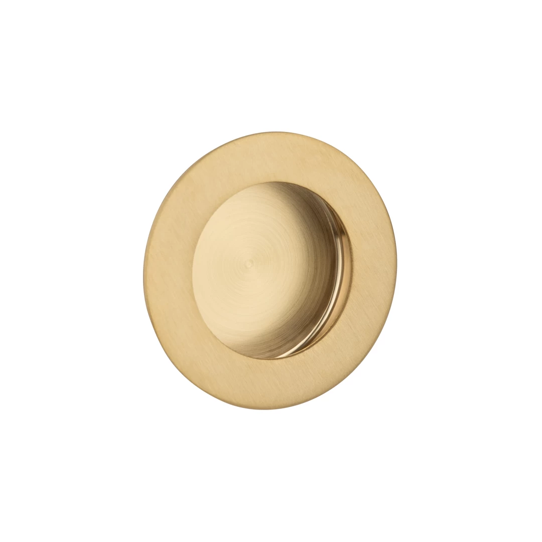 Atley Flush Pull Round - Brushed Brass 1 Atley Flush Pull Round - Brushed Brass