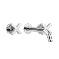 Cross Assembly Taps & Spout Set - Chrome