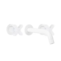 Cross Assembly Taps & Spout Set - White