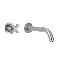 Cross Progressive Mixer & Spout Set - Brushed Nickel