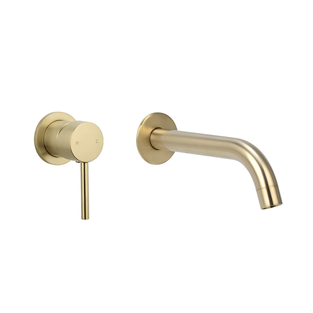 Elysian Minimal Mixer & Spout Set - Brushed Brass 1 Elysian Minimal Mixer & Spout Set - Brushed Brass