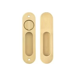 Leroy Sliding Double Door Privacy Set - Brushed Brass