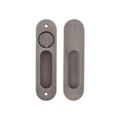 Leroy Sliding Double Door Privacy Set - Brushed Gunmetal